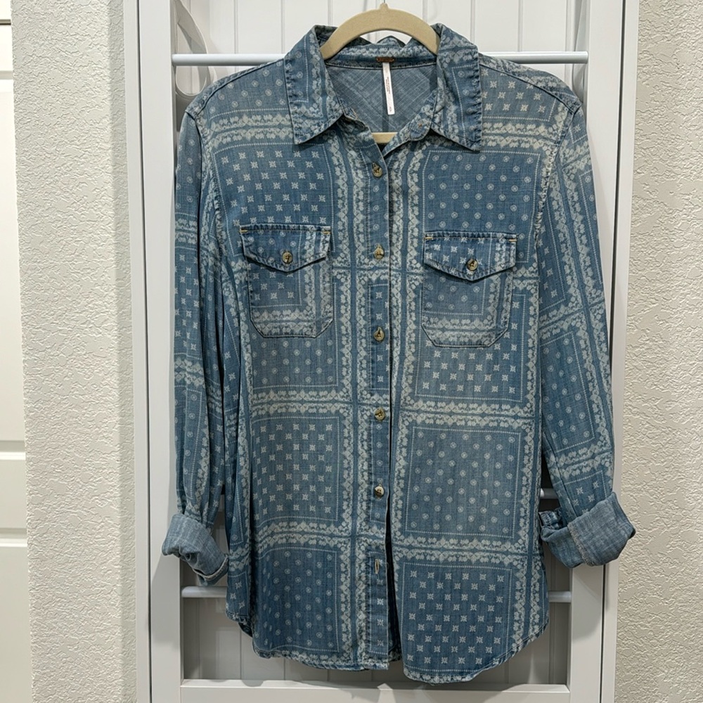 Free People Chambray / Denim Shirt